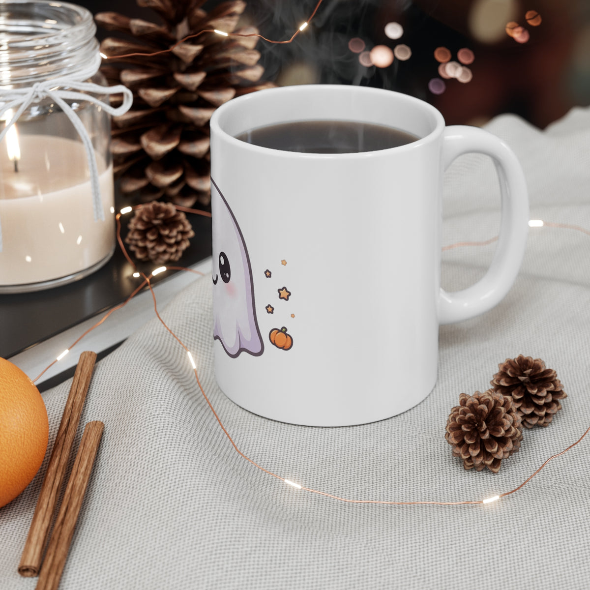 Cute White Ghost Ceramic Mug 11oz | 365 Goods