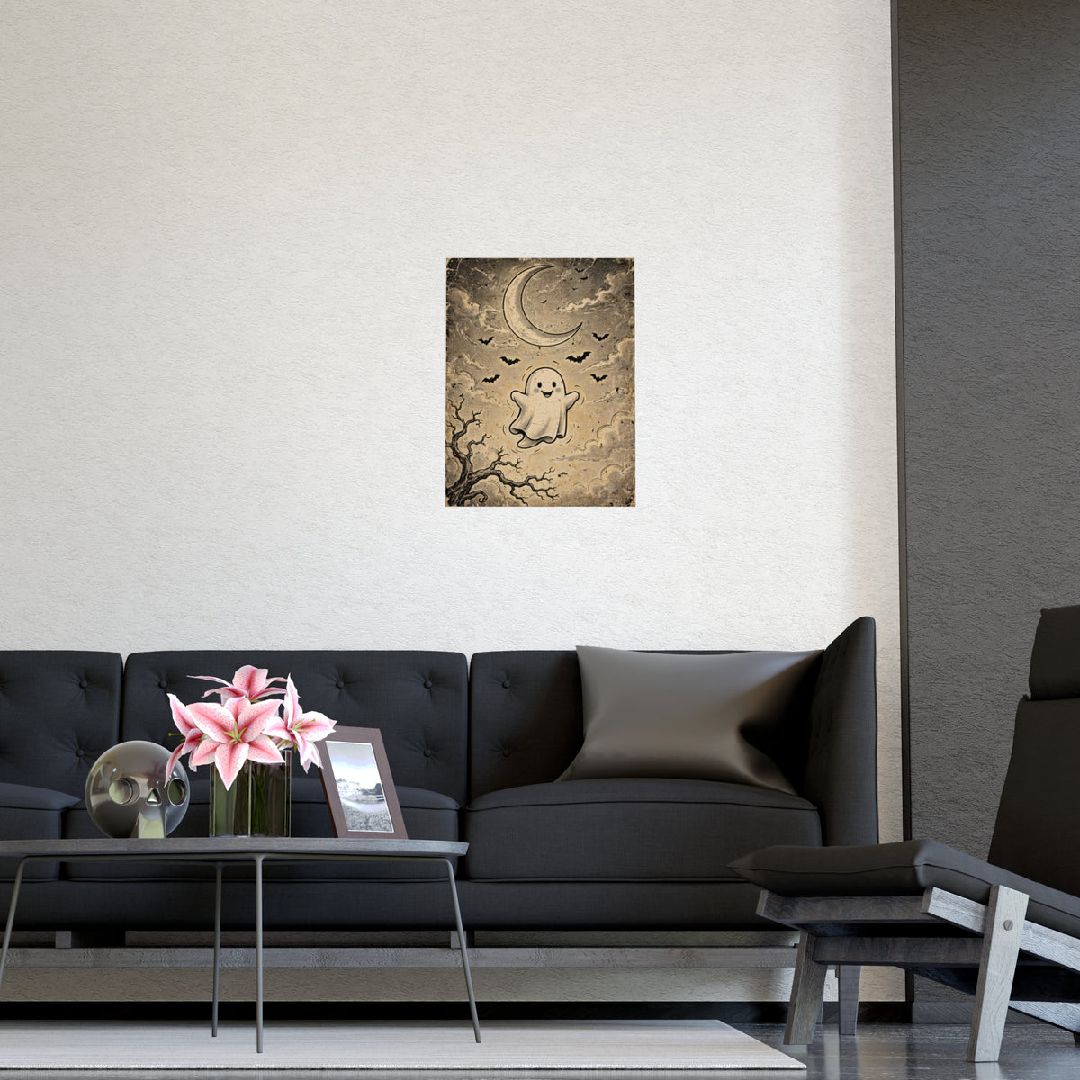 Retro Vintage Ghost Halloween Wall Art Print | 365 Goods