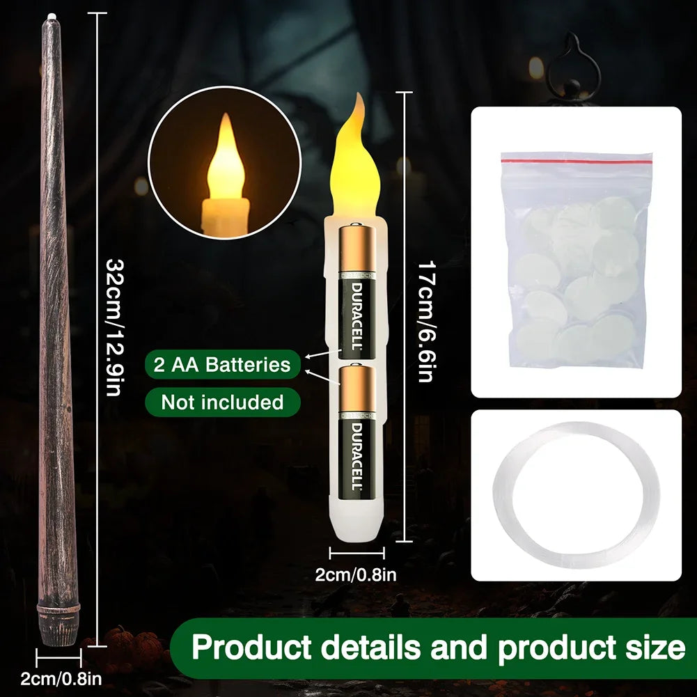 Floating Flameless Candles with Magic Wand — 12 Pack