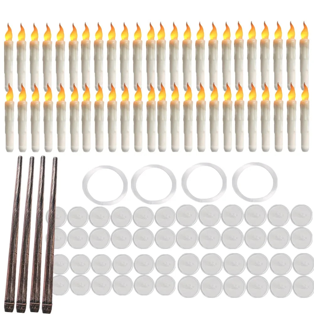 Floating Flameless Candles with Magic Wand — 12 Pack