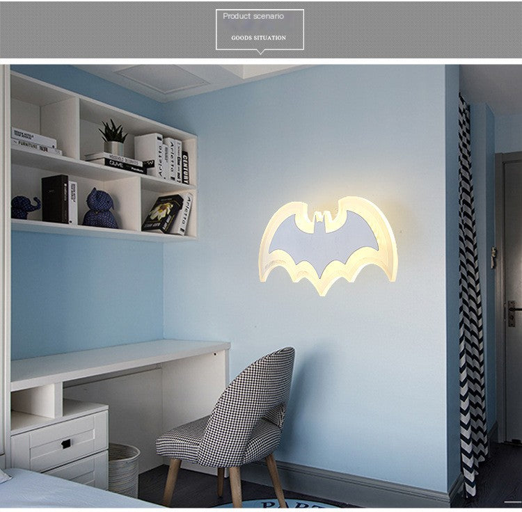 LED light-up 3D bat wall decals glowing on a dark wall