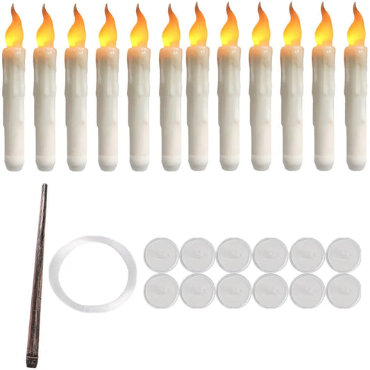 Floating Flameless Candles with Magic Wand — 12 Pack